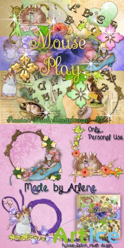 Scrap Set -  Mouse Play PNG and JPG Files