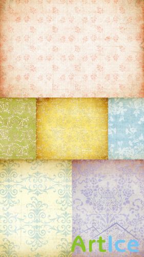 Old texture with patterns in bright colors JPG Files