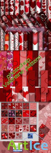 Colored Valentine's Day Photoshop Patterns