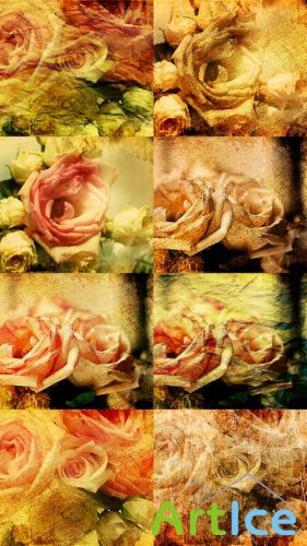 Bouquet of Roses Antique Textures JPG Files