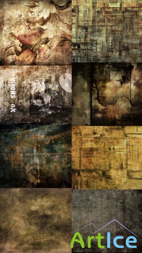 Dreamlike Flowers and Grungy Wall Texture JPG Files