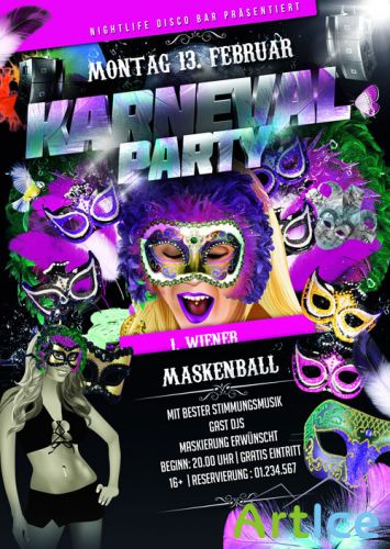 Carnival Party Flyer Template PSD