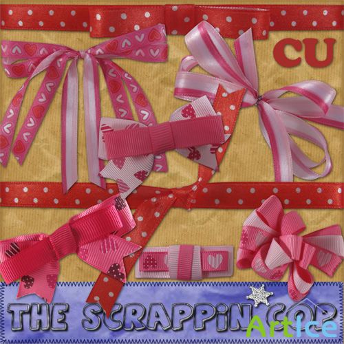 Valentine Bows PNG Files
