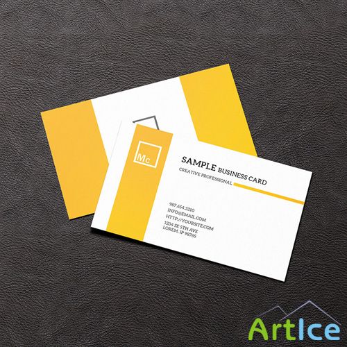 Business Card Mock-up on Leather Background PSD