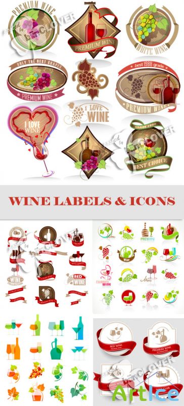 Wine labels and icons 0564