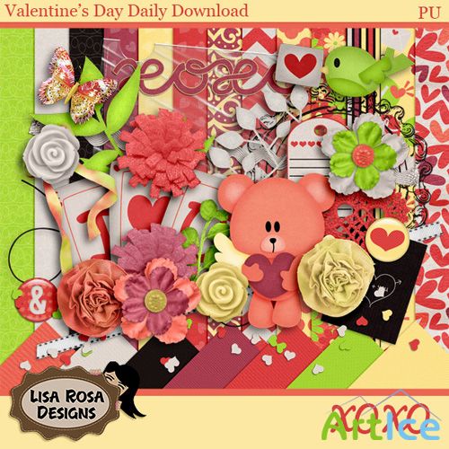 Scrap - Xoxo Valentines DAy PNG and JPG Files