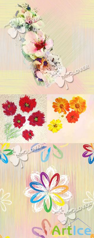Floral watercolor backgrounds 0569