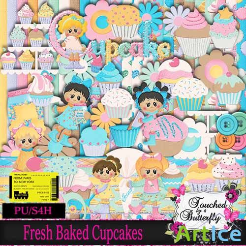 Scrap Set - Fresh Baked Cupcakes PNG and JPG Files