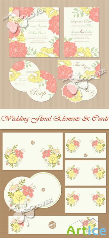 Wedding floral elements and cards 0570
