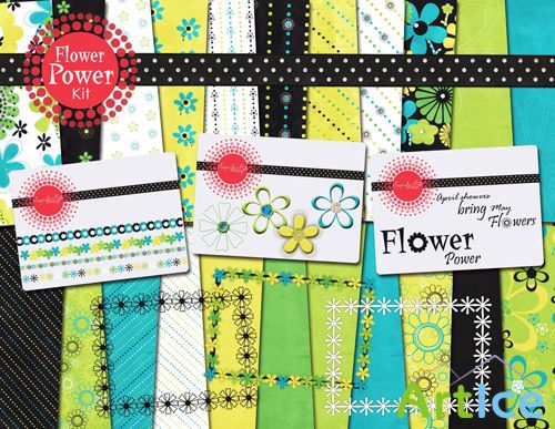 Flower Power Kit PNG and JPG Files