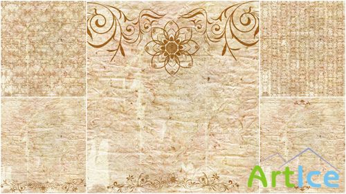 Old Paper Textures with Gold Ornaments