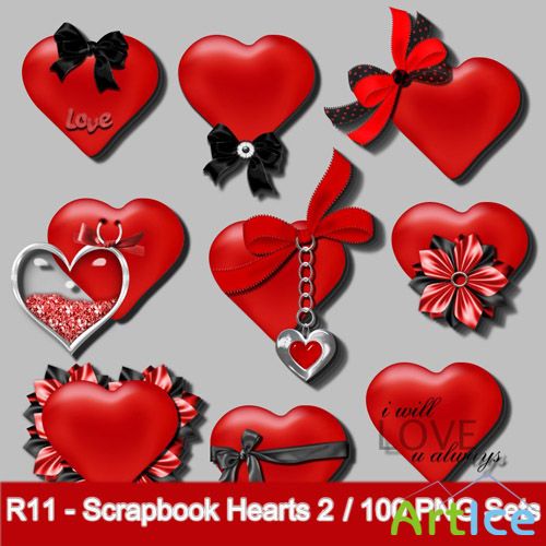 Scrapbook Hearts 2 PNG Files