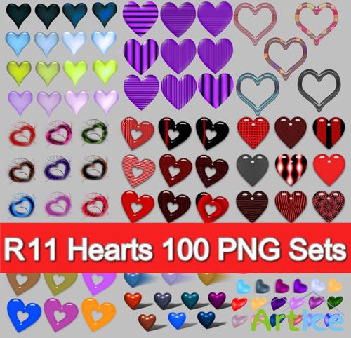 Scrapbook Hearts 1 PNG FIles