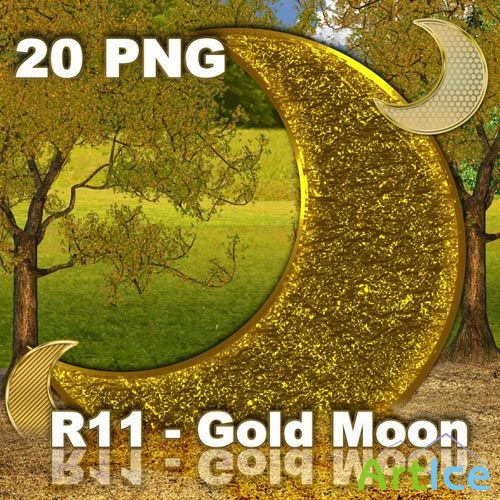 Gold Moon PNG Files
