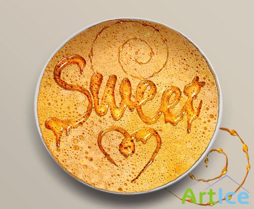 Sweet Honey Leaking Effect PSD Text Style