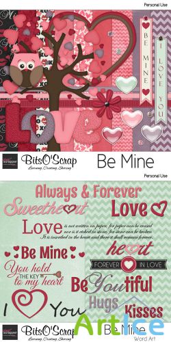 Be Mine Set and Wordart PNG and JPG Files