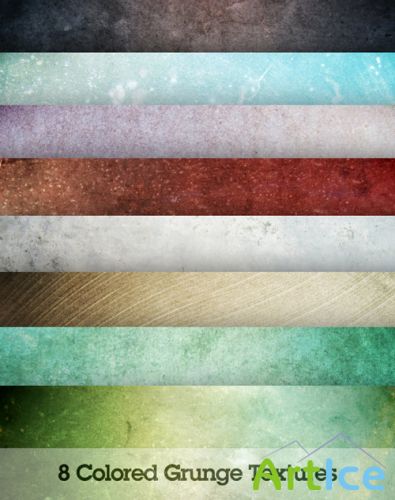 8 Colored Grunge Textures JPG Files