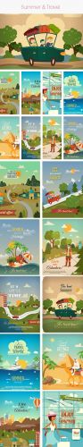 Summer and Travel Vector Stock Illustrations Pack