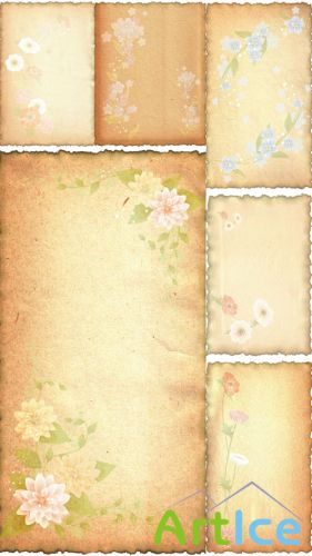 Old paper with flowers Textures