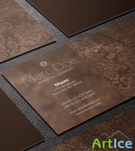 Brown Vintage Business Card Template PSD