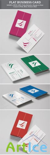 Flat Vector Business Cards 4 Colors
