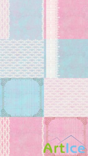 Pink and Blue Lace Textures JPG Files