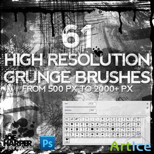61 Hi-res Grunge Brushes For Pphotoshop