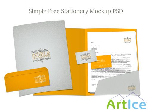 Simple Stationery Mockup PSD