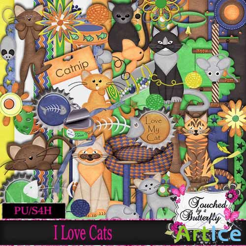Scrap - I Love Cats PNG and JPG Files