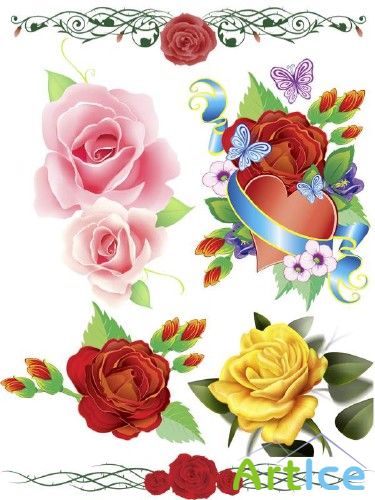 Розы нарисованные (мега подборка цветов)