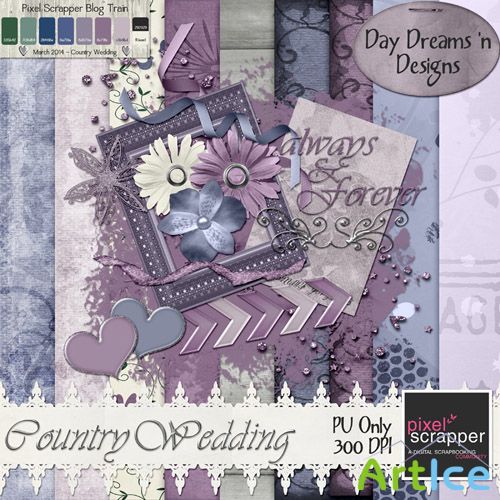 Scrap Kit Country Wedding JPG and PNG Files