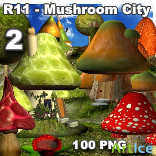 Mushroom City - 2 PNG Files