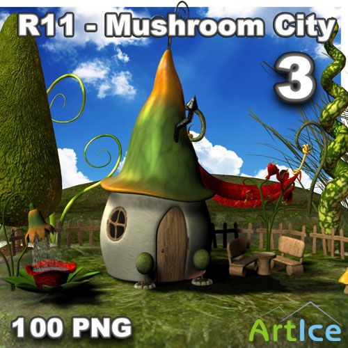 Mushroom City - 3 PNG Files