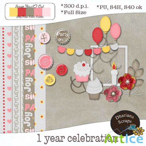 Scrap - 1 Year Celebration PNG and JPG Files