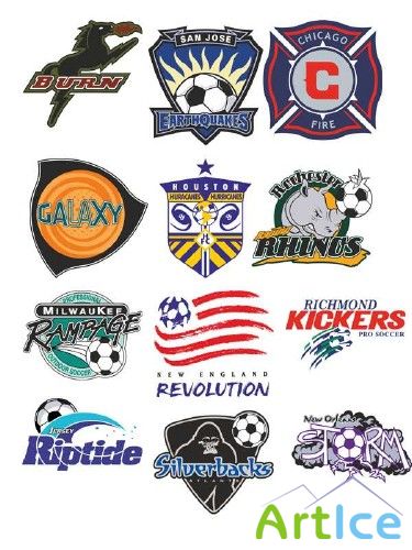 Логотипы и эмблемы футбольных команд США (вектор)