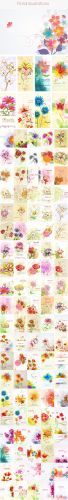 100 Floral Vector Illustrations Bundle