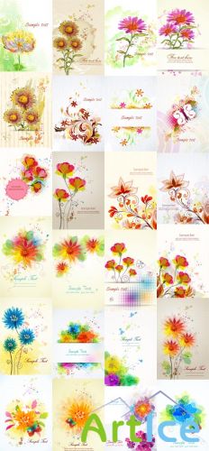 26 Floral Vector Illustrations Set 1