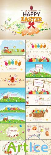 15 Easter Vector Illustrations Set