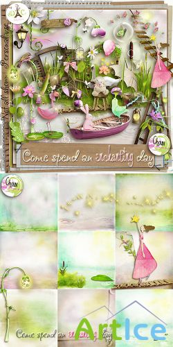 Scrap - Come Spend An Enchanting Day PNG and JPG Files