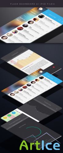 Flat Dashboard User Interface PSD Template