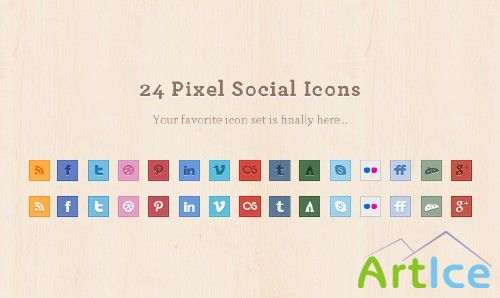 24 Pixel Social Media Icons