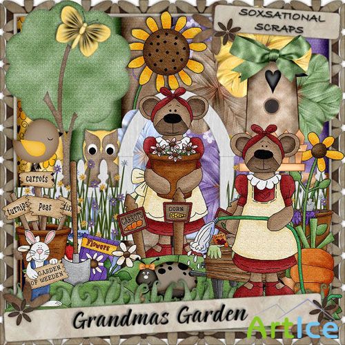 Scrap - Grandmas Garden PNG and JPG Files