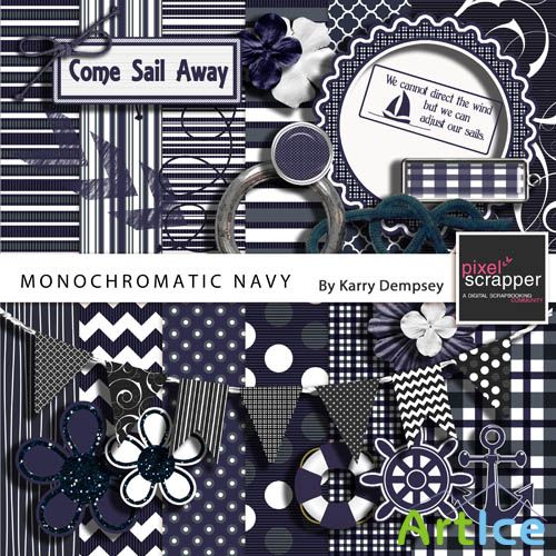 Scrap - Monochromatic Navy PNG and JPG