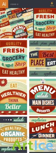 Food Typographic Vector Illustrations Pack 3