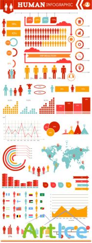 Human Infographic Vector Illustrations