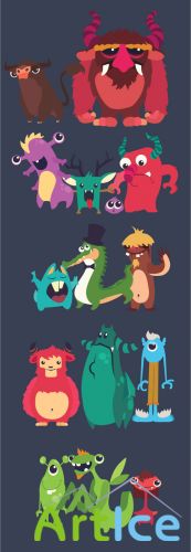 Vector Cute Monsters Collection