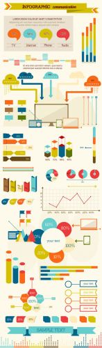 Infographic Communication Vector Illustrations