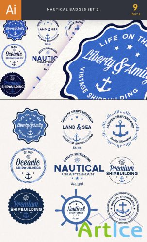 Nautical Badges Vector Elements Set 2