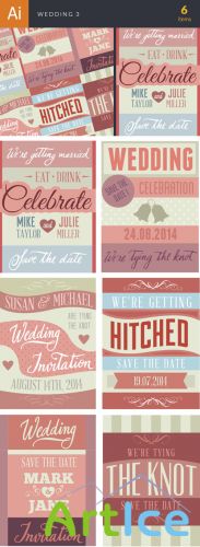 Wedding Typography Badge Vector Illustrations Pack 3