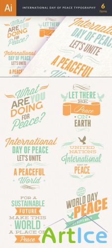 International Day of Peace Typography Vector Illustrations